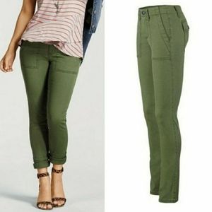 CAbi The Quest Skinny Fit Olive Corduroy Pants 8